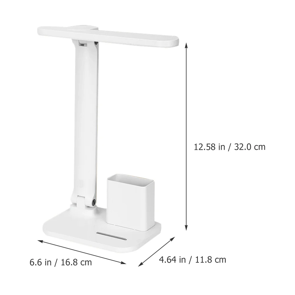 

Adjustable Folding Table Lamp Touch Control Small LED Desk Light for Study Office Bedroom with Pen Holder Phone Holder