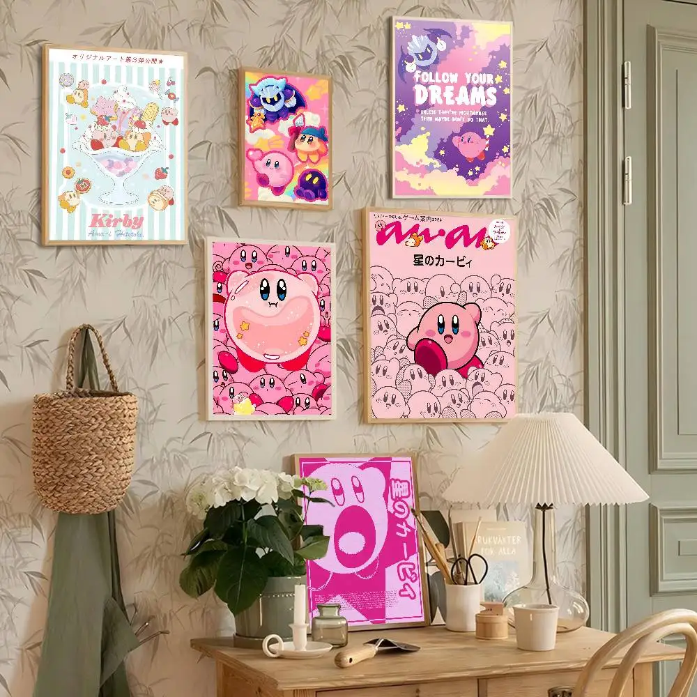 Cartoon K-Kirbys Classic Vintage Posters Whitepaper Prints Posters Artwork Kawaii Room Decor