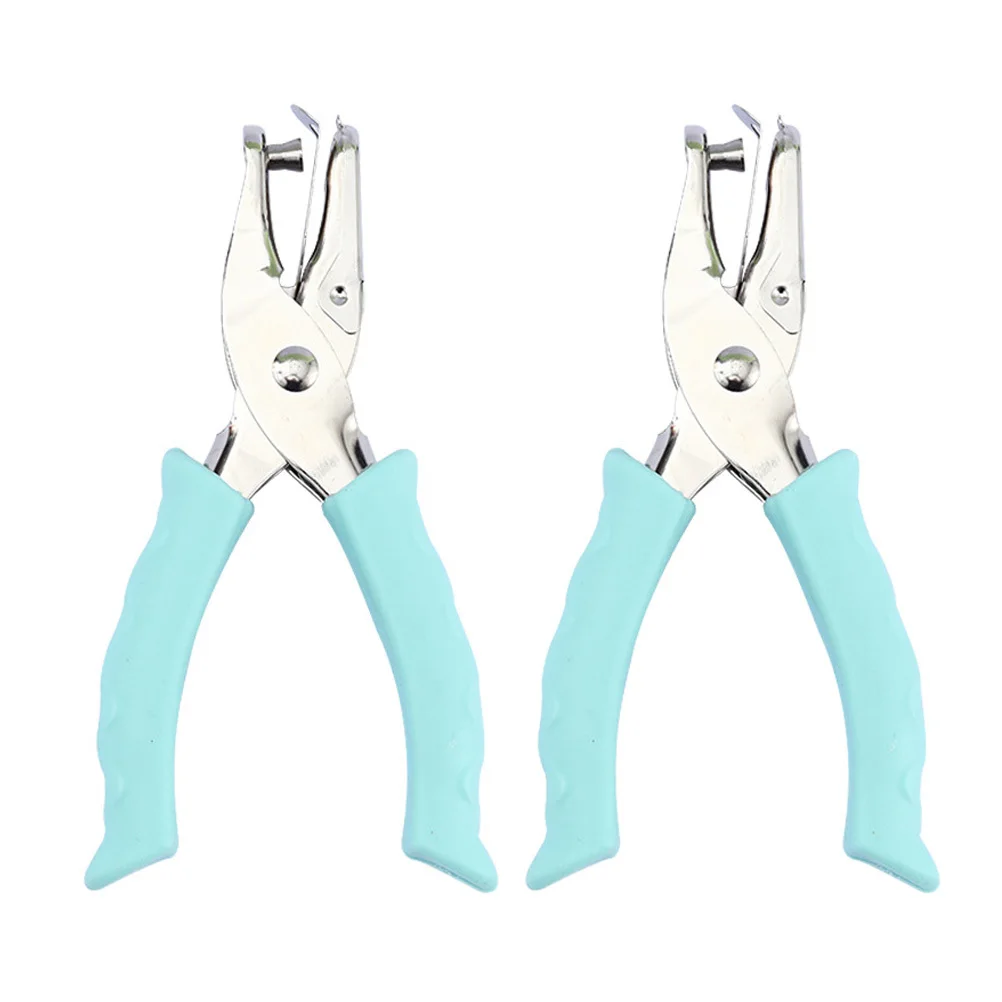 

2Pcs Stainless Steel Hole Puncher Ergonomic Design Non-Slip Base for Paper Chipboard Manual Punching Machine for Office