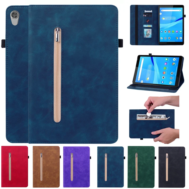 

For Lenovo Tab M8 HD Cover Case PU Leather Soft Silicone Back Wallet Cover Tablet for Lenovo Smart Tab M8 TB 8505X 8705F Case
