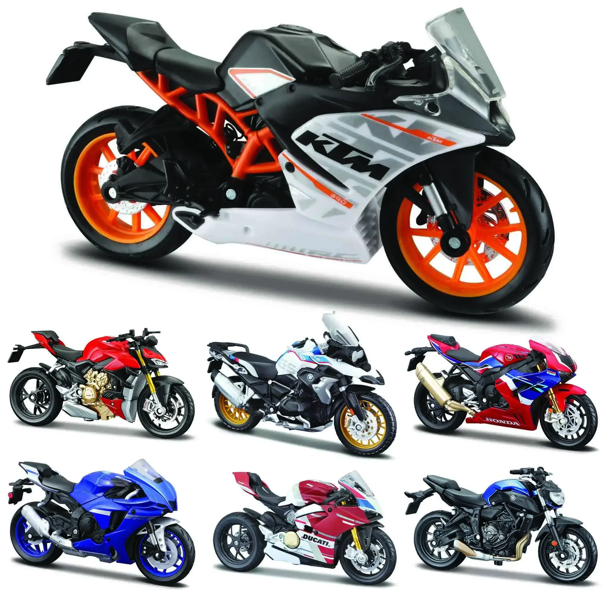 Maisto 1:18 KTM RC 390 CBR1000RR-R 2021 YZF-R1 Naked V4 S  YAMAHA MT-07 2018 motorcycle motorcycle Model collection gift toy