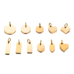 10pcs/lot Mirrior Polished Blank Tags Stainless Steel Charms for DIY Jewelry Necklace Bracelet Anklet Extention Tail Chain