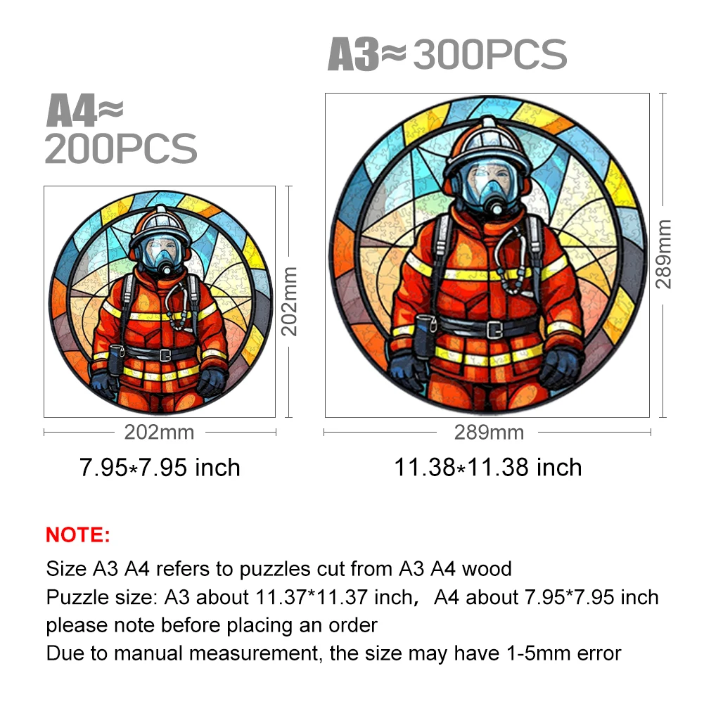 Puzzle rond en bois de pompiers héroïques, puzzle 3D personnalisé, cadeau pour adultes et enfants, jeu éducatif pour enfants avec boîte