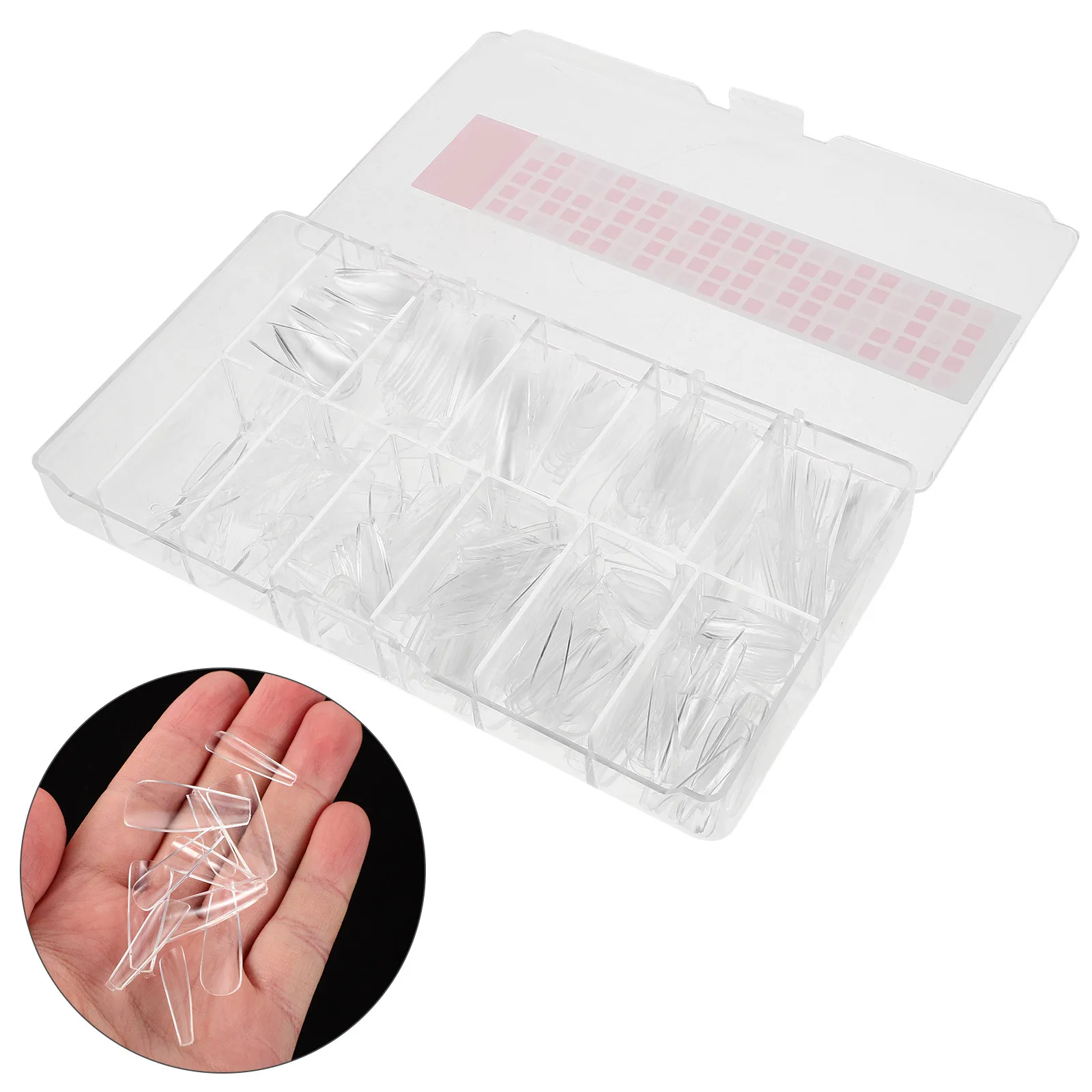 500Pcs Transparent Almond Nail Tips Ultrathin Full Cover Press on Nails Japanese Design Clear False Nails for Home