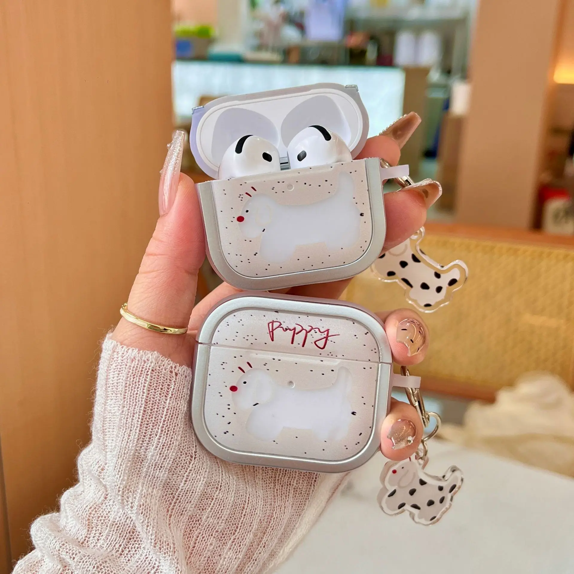 Cartoon Brown Bottom Puppy Suitable for AirPods pro3  Bluetooth Earphone Case  for AirPods 4  Pro 2/3 Bluetooth Earphone Cover