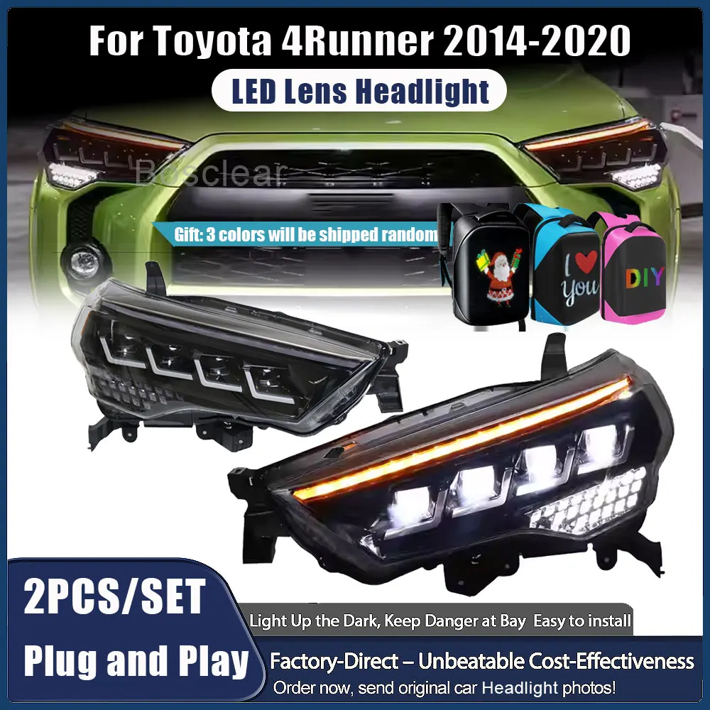 

Автомобильные фары для Toyota 4Runner 2014-2020: Светодиодные передние фонари, динамические ДХО, сигнальные проекционные линзы, аксессуары