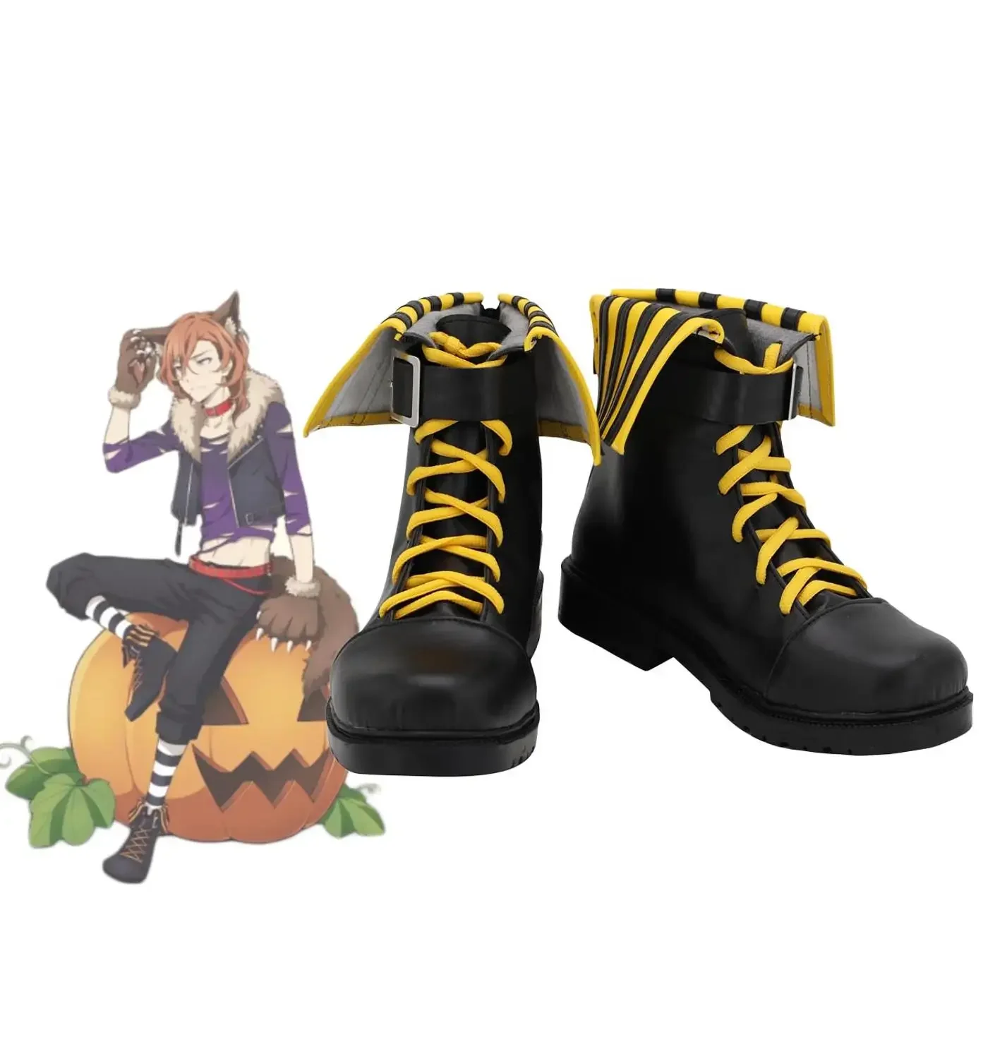 Botas de Cosplay Bungo Stray Dogs Chuya Nakahara, zapatos negros hechos a medida de cualquier tamaño