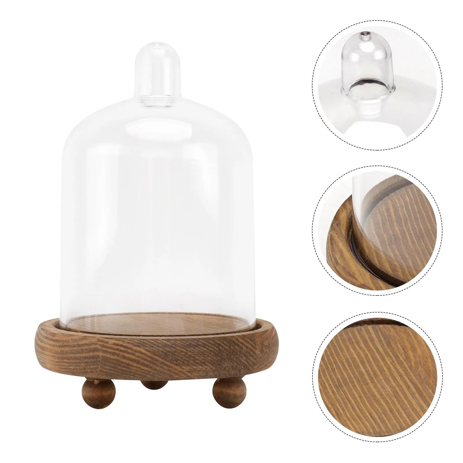 

Clear Dome PC Eternal Flower Bell Jar Container Decoration Arrangement Cover Dustproof Display Vase Storage