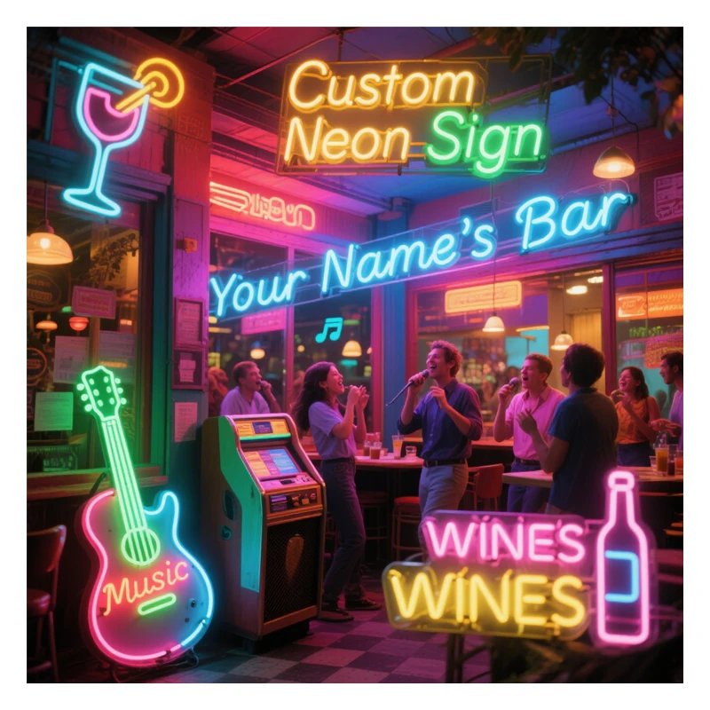 Bar Neon Light Custom - Personalized LED Neon Sign for Pub Logo, Nightclub Decor, Bar Shop Front - Commercial Street Branding