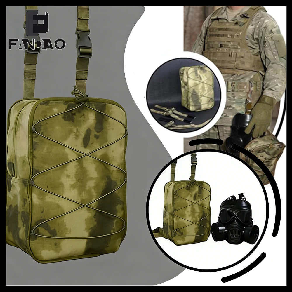 Tactical Vest-Compatible Backpack MOLLE Expandable Multi-Purpose Storage Pack for Airsoft Gear Organizer Gas Mask Leg Bag Pouch