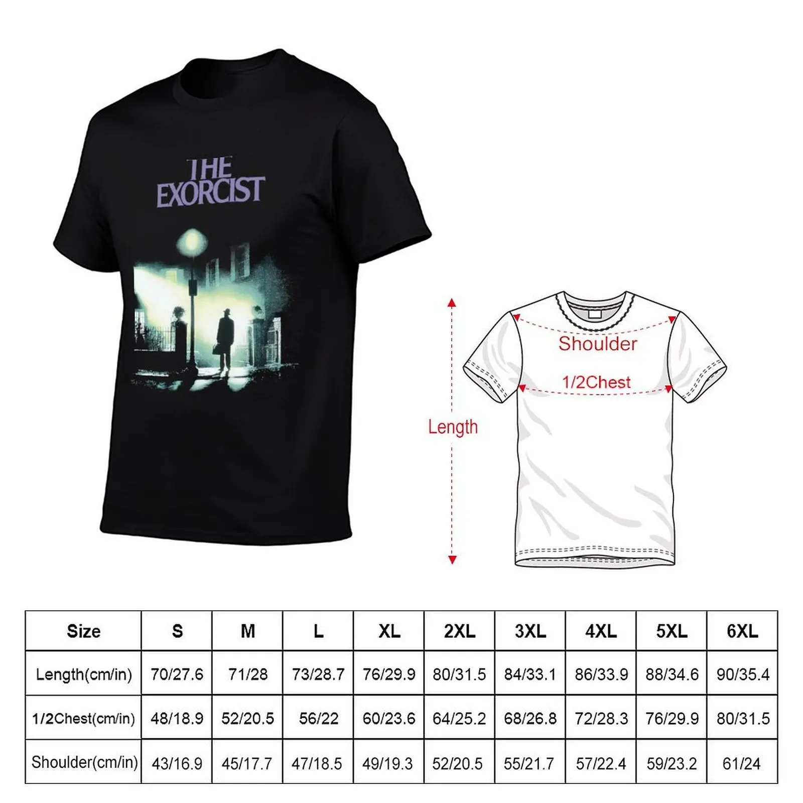The Exorcist T-Shirt, Summer Casual Cotton Tee, Oversized Streetwear Tops, Vintage Graphic Print, Loose Fit Short Sleeve