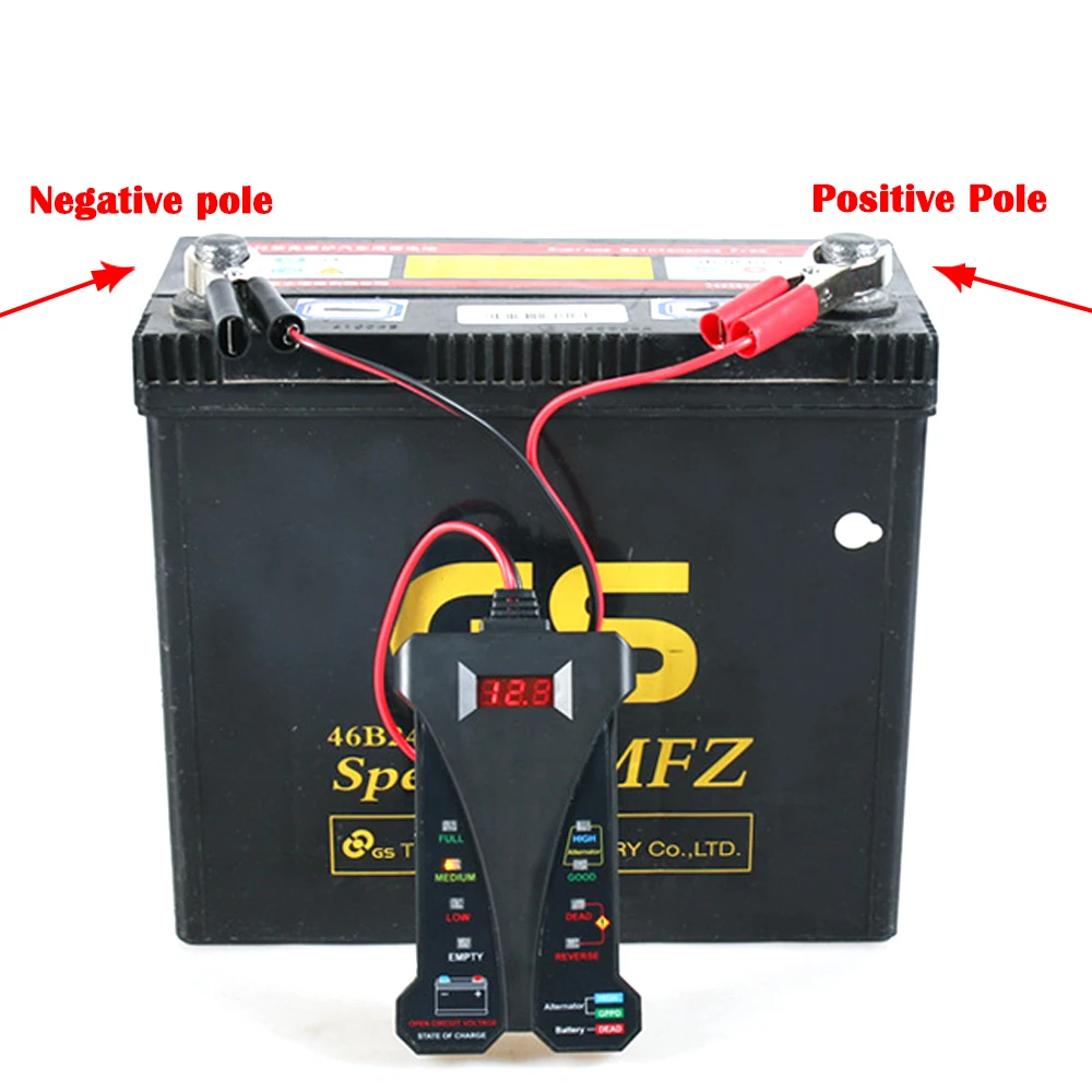 12V Digital Battery LED Display Voltmeter Alternator Tester Charging System Analyzer Check For Car Motorcycle Boats Vehicle Test