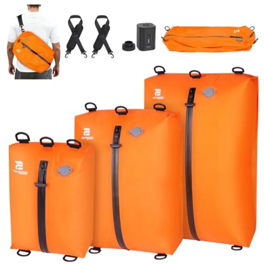 

3 Pack Vacuum Bags for Travel with Pump, 3-Size Set Reusable Vacuum Compression Bags for Luggage, Space Saver IP67 Waterproof V