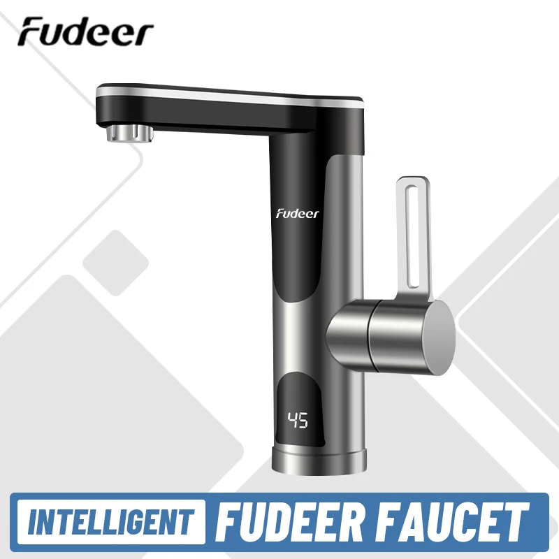 FUDEER High Quality 304 Stainless Steel Robinet Lavabo Instant Heating Bathroom Basin Mixer Taps  Electric Water Heater Faucet