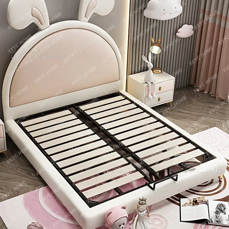 Light Luxury Children's Princess Cartoon Rabbit Ears Girl Single Bed 1.2 M