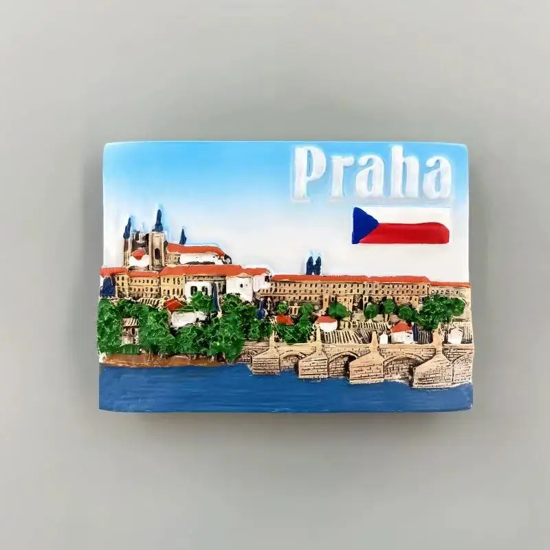 Czech Republic Prague Creative Charles Bridge River View Decoration Tourism Commemorative Magnet Refrigerator Sticker Handletter