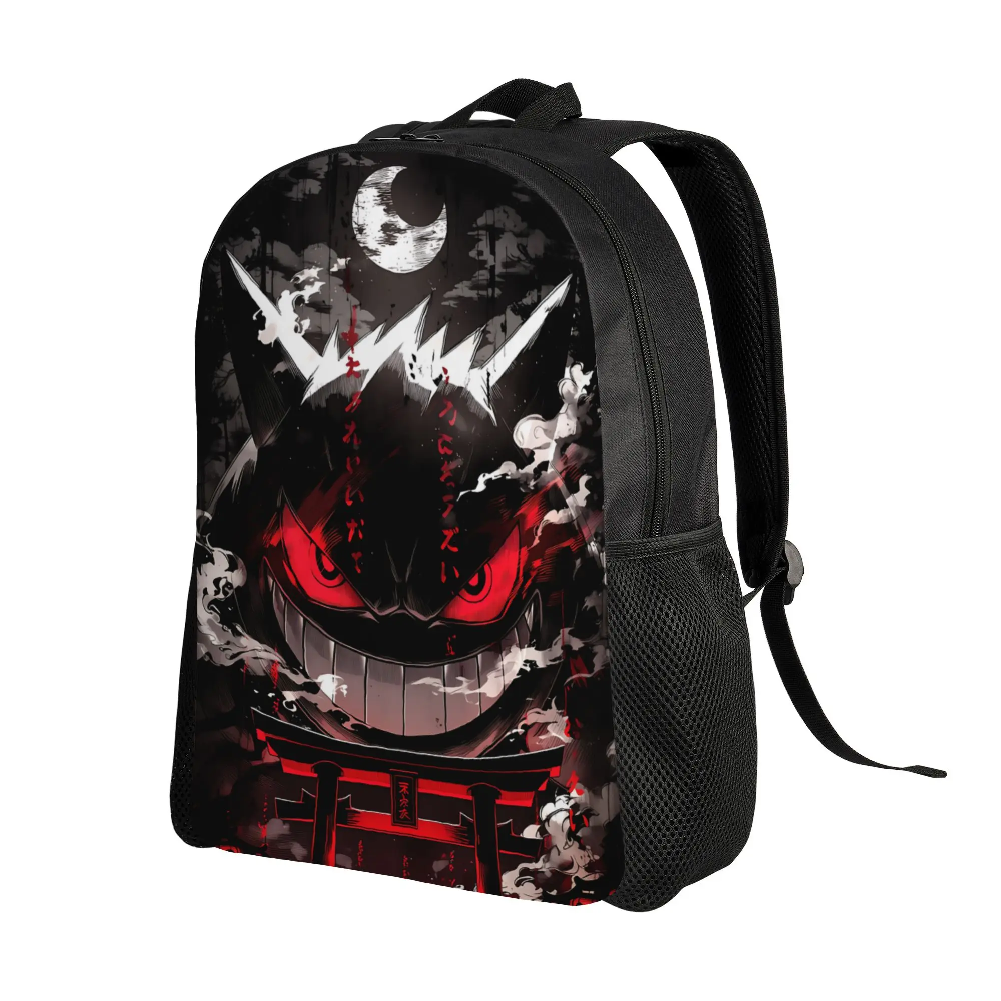 Fashion Backpacks Pokemon Backpack Daypack Gengar Ghost mochila Journey Zipper Closure Rucksack