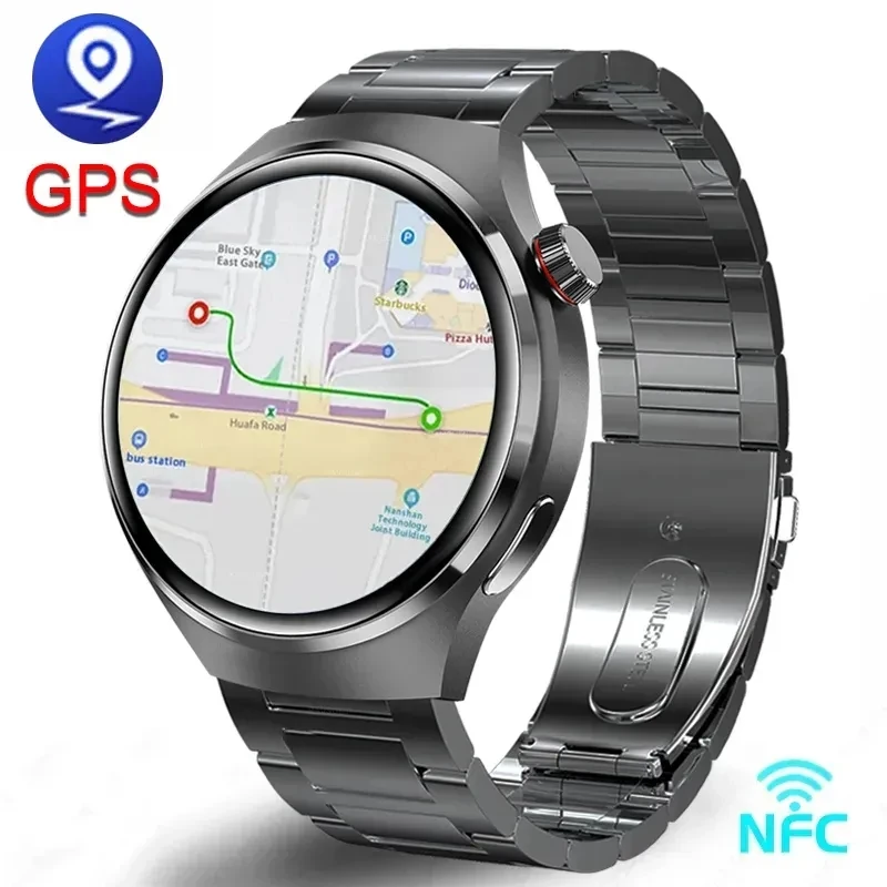 2023 nowy inteligentny zegarek GT4 Pro męski NFC lokalizator GPS amolowany 360*360 ekran HD tętno Bluetooth dzwoni do inteligentnego zegarka dla