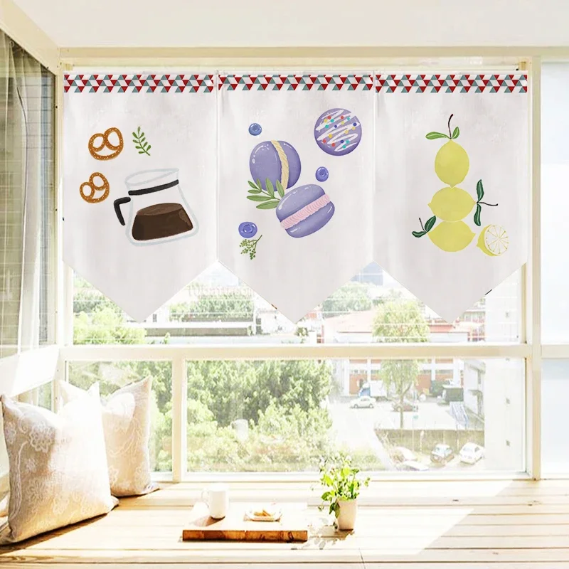 Nordic Kitchen Triangle Flag Curtain Restaurant Decoration Japanese Short Curtain