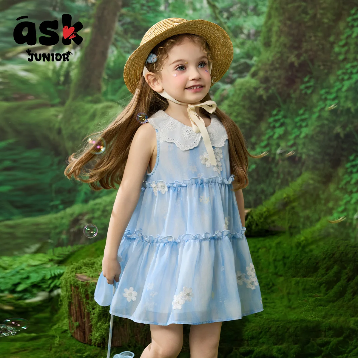 اسأل تنورة الأطفال الصغار الصيف تنفس سترة تنورة دمية طوق كشكش حافة فستان الأطفال والفتيات عطلة تنورة #5