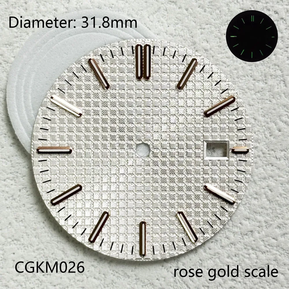 31.8mm NH35 dial green blue oaky dial NH35 for 42mm rose gold case suitable for NH35 automatic movement can customize logo