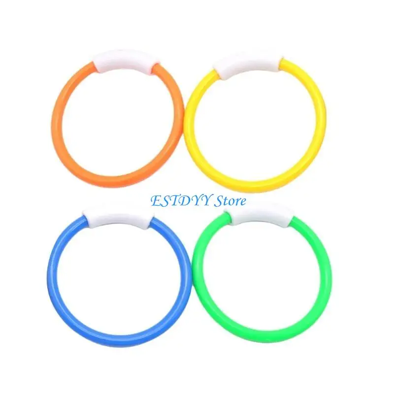 

G6DE Pack of 4 Kids Diving Toy Underwater Diving Rings Pool Water Toy For Boys and Girls Underwater Play and Diving Training