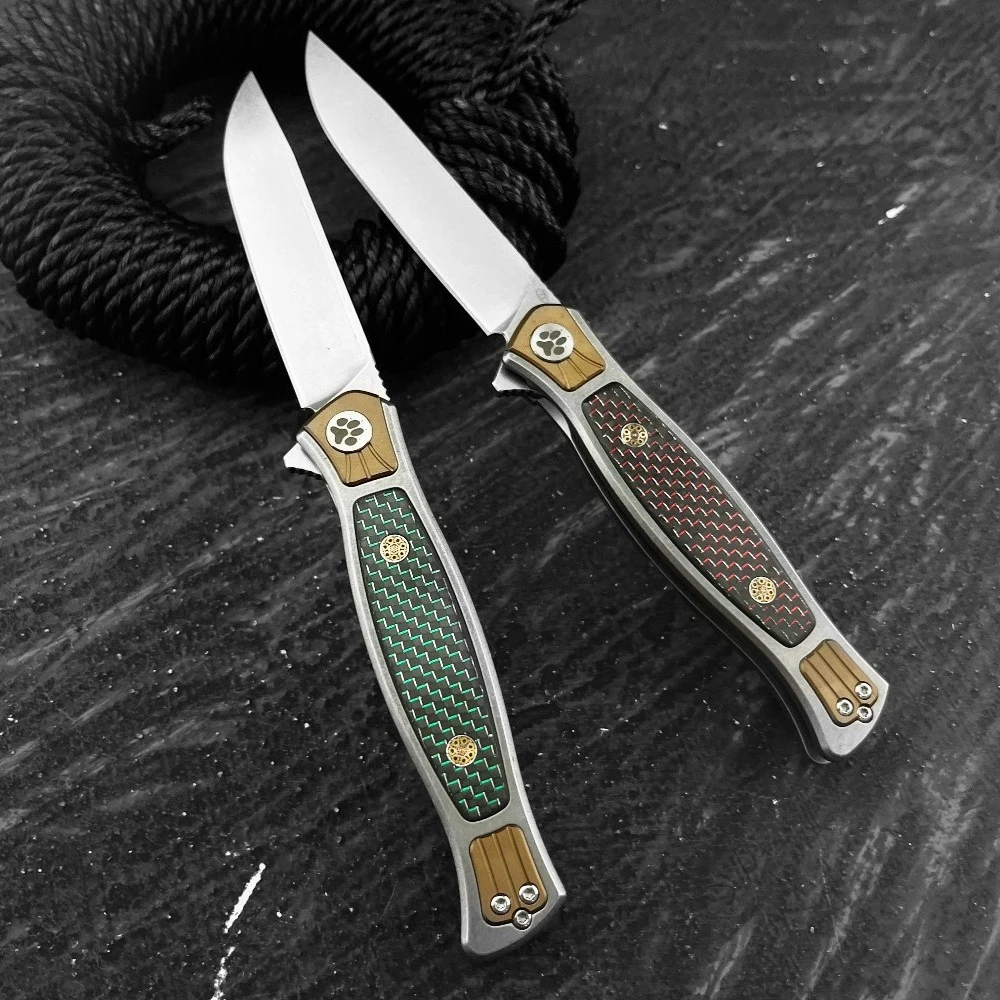 

High‑quality Folding Knife, D2 Blade, 420 Steel + Carbon Fiber Handle EDC Outdoor Knife, Reliable Tool for Camping Activities