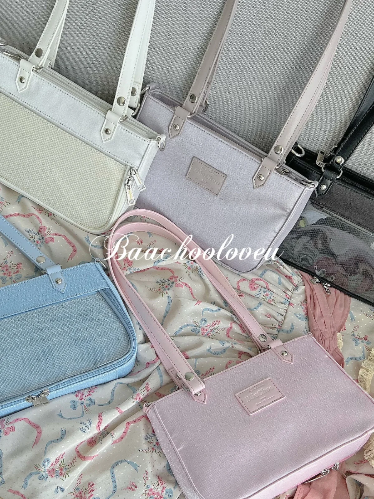 japanese-original-small-food-crossbody-shoulder-bag-for-women's-daily-commute-sparkling-satin-nylon-underarm-ltabag-handbag