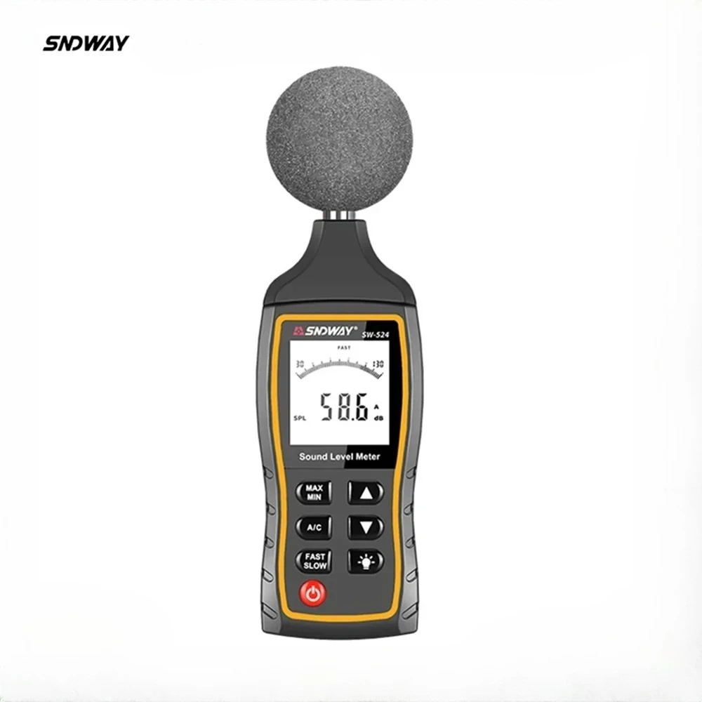 

SNDWAY SW 523 524 Sound Level Meter 30 to 130 dB Detector Digital Professional Decibelimeter Noise Level Decibel Meter