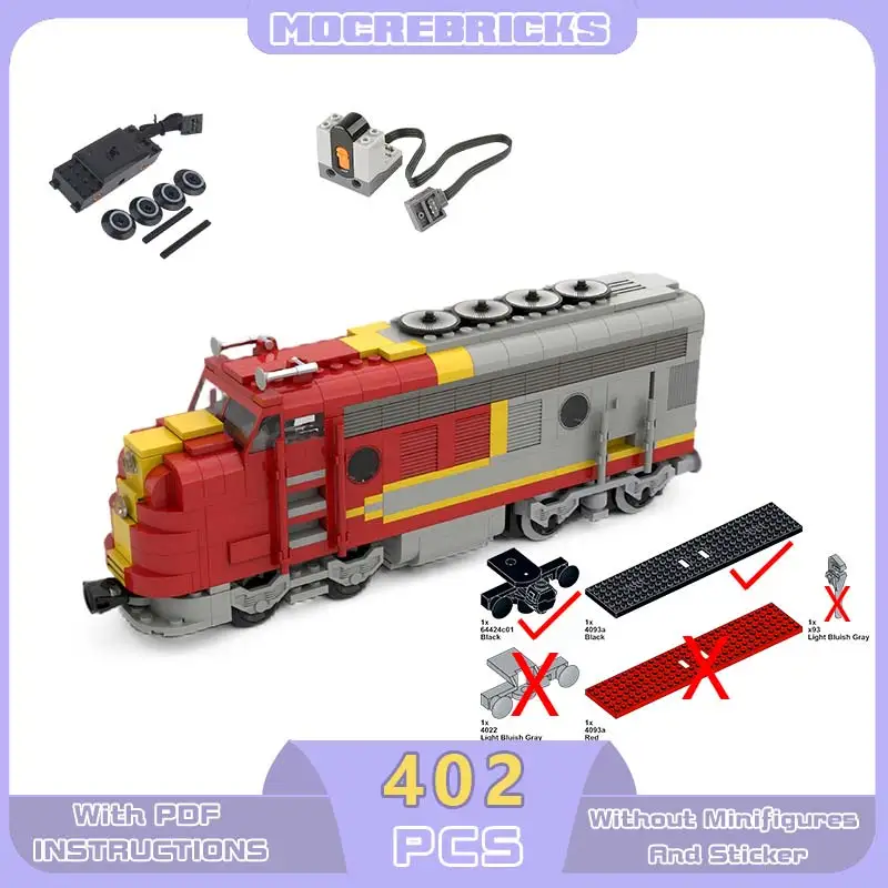 

MOC-221249 City Red Train Building Blocks Restaurant Vehicle Model DIY Advanced Bricks Toys Children's Puzzle Gifts