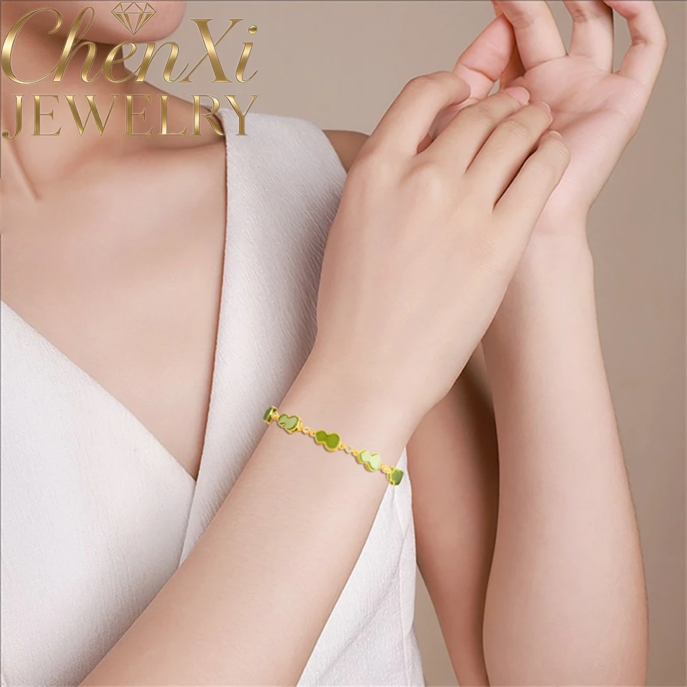 

High-end Natural Old Hetian Jasper Jade Gourd Simple Shape Silver S925 Inlaid Bracelet For Women Fashionable High-end Selling Gi