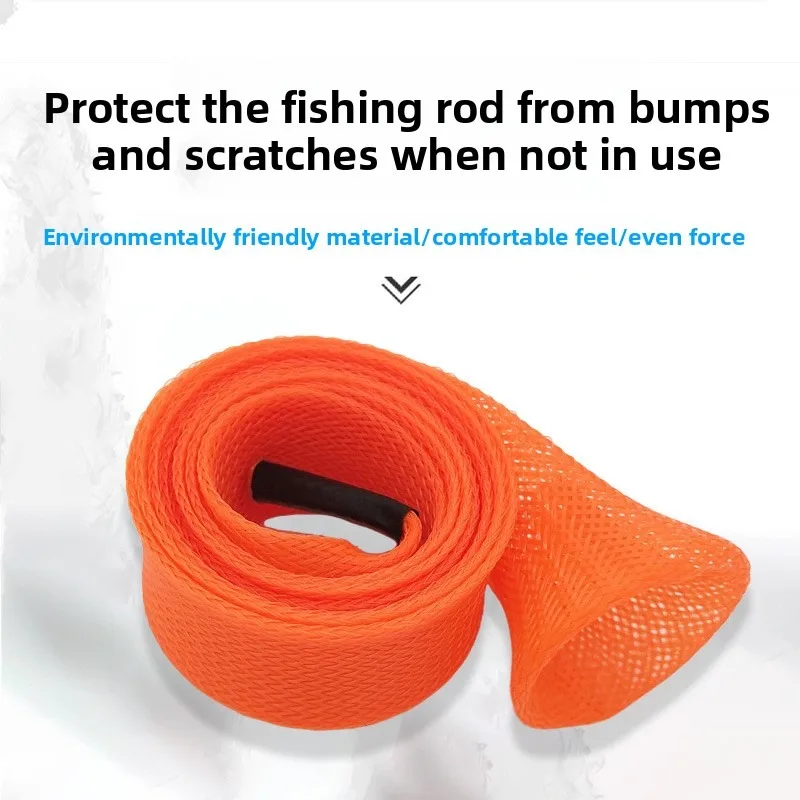 10PCS Fishing rod cover, fishing rod weaving net protector, used as a fishing tool for rotating rods, casting rods, and ice rods gallery 2