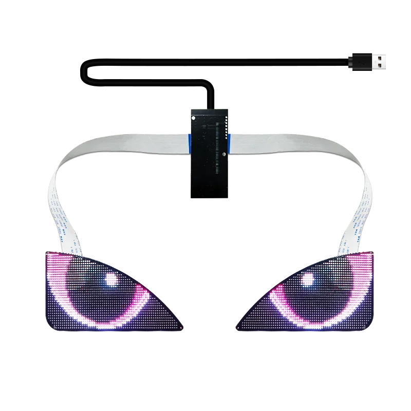 Bluetooth APP ControlLED Eye Display Blinking Eyes Flasher LED screen Luminous Light Up Eye Animted Panle for Car Backpack Bag