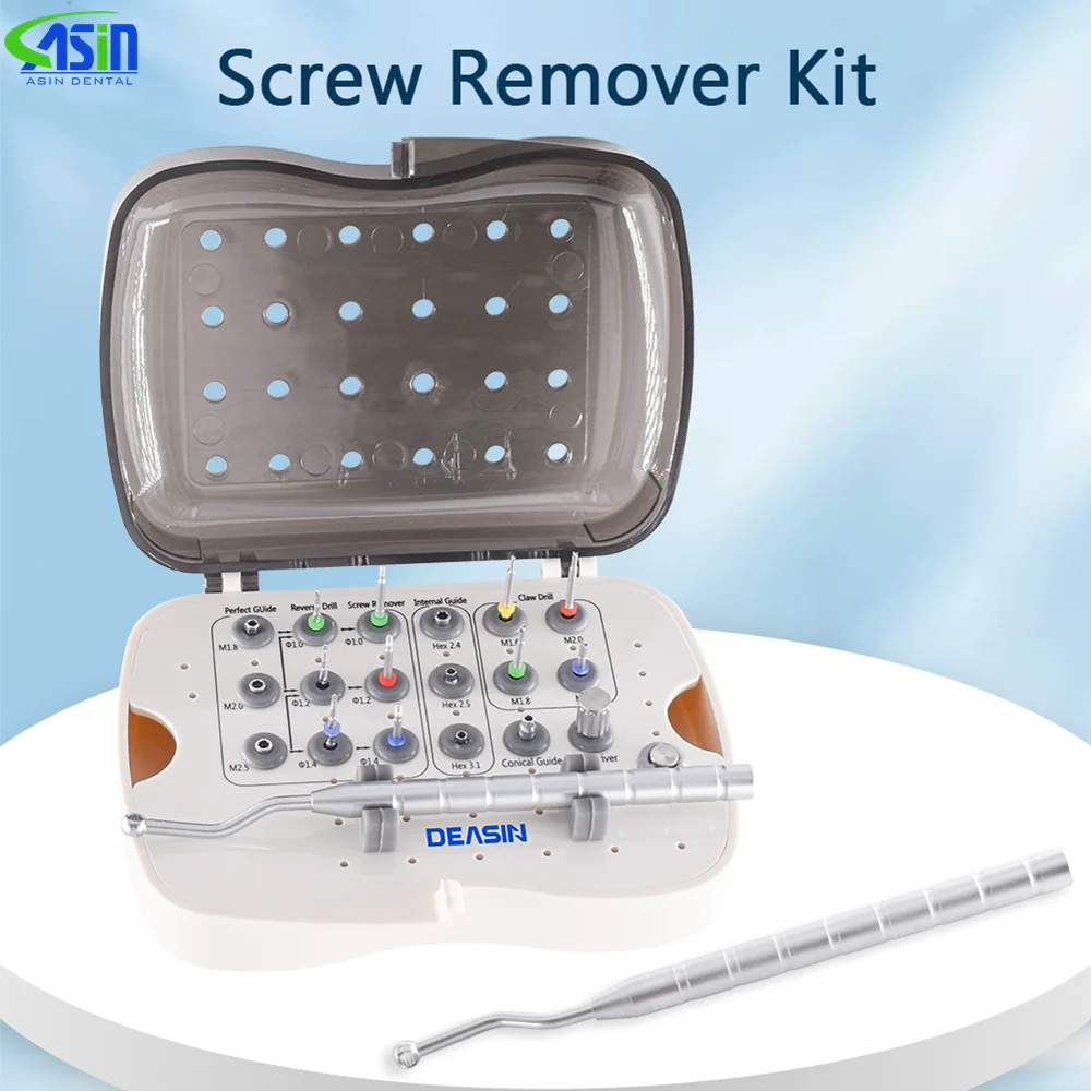 Dental Implant Restoration Fixture Fractured Screw Removal Kit for Remover Dentistry Implant Broken Screw Removal Drill Tools