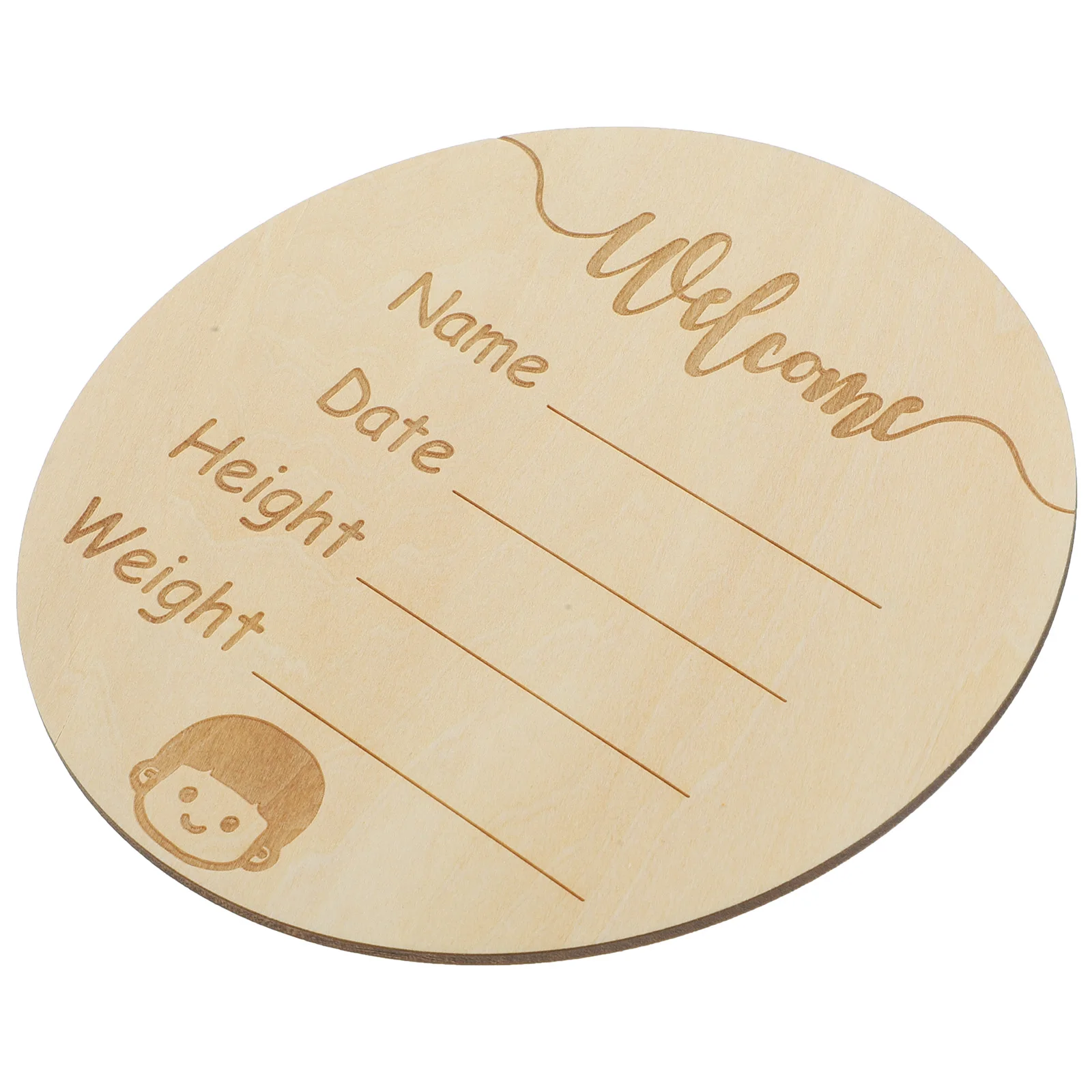

Round Wooden Birth Sign Natural Wood Painted H made Quality Baby Hospital Announcement Plywood Newborn Name Nursery Decoration
