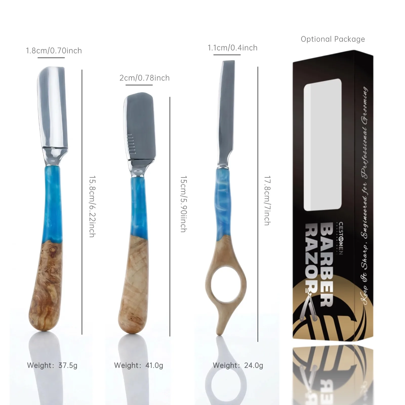 1Pcs Pro Resin Wood Handle Barber Thinning Straight Razor Manual Zinc Alloy Hair Removal Tools Beard Shaving Safety Razor Holder view 6