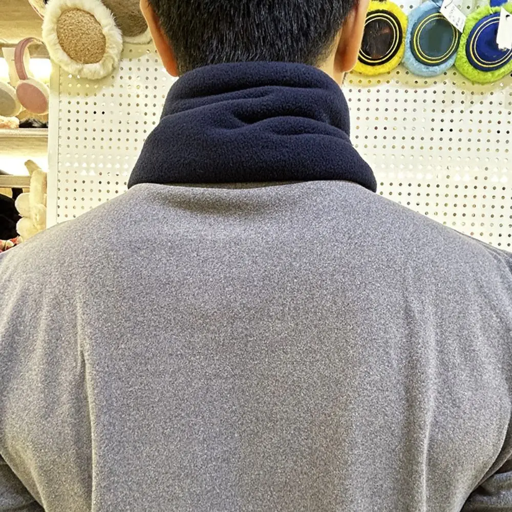 エレガントな厚みのあるフリーススカーフサーマルベルベット冬スカーフ無地ネックウォーマー男性ショールスキー