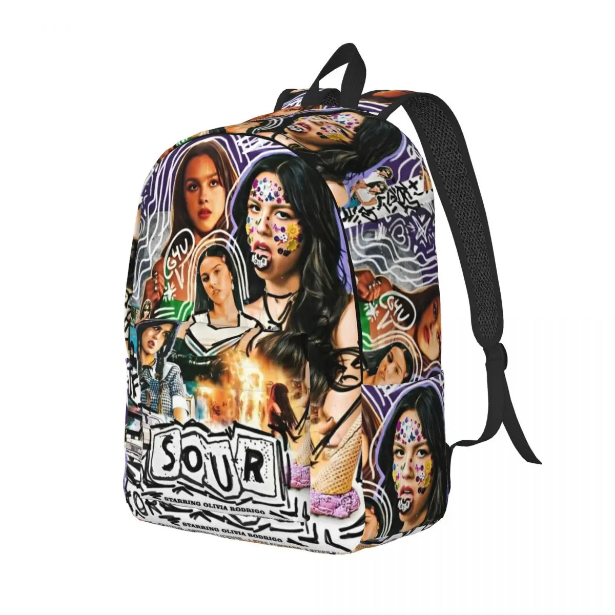 Olivia Vampire Rodrigos Sour Designs Casual Backpack with Pocket Student Work Daypack for Men Women College Shoulder Bag