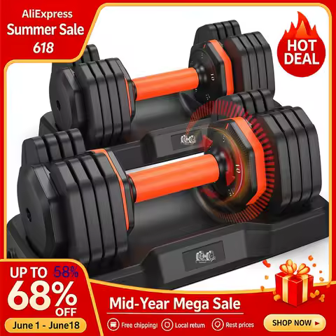Adjustable Dumbbell Set of 2, 110lbs 50lbs Weights Dumbbell Set with Storage Box, 25lbs 55lbs A... product image