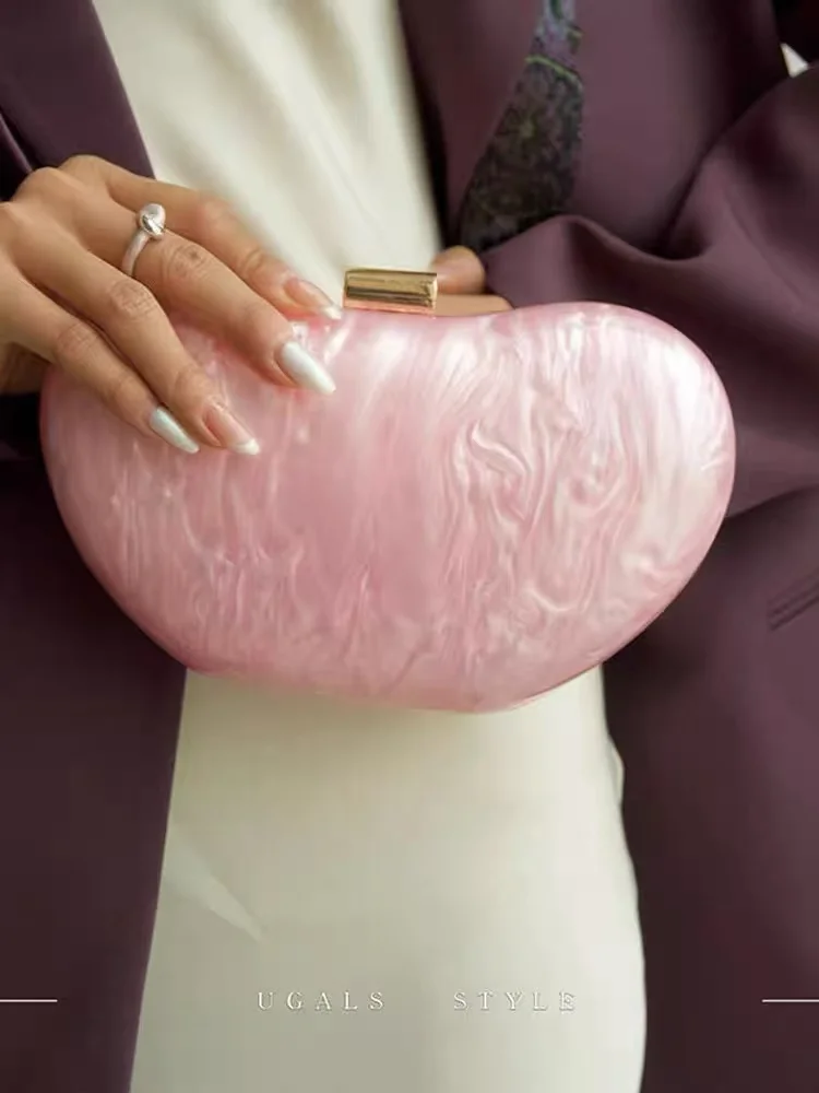 Shimmer Acrylic Clutch Purse Wedding party Banquet Bag Women Handbag Luxury Fashion Shell Bag Female Shoulder Crossbody Bag