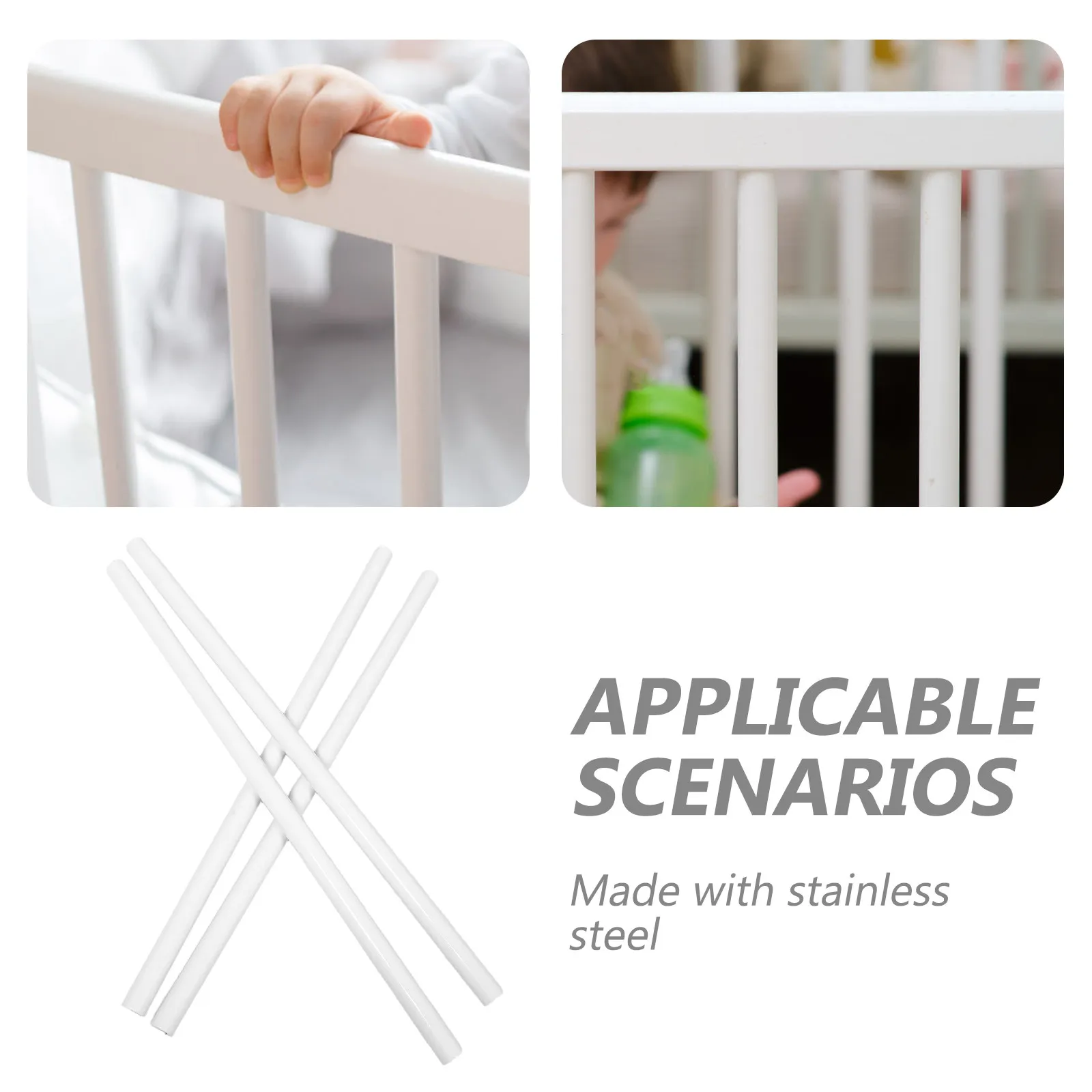 4 Stuks Babybox Palen Roestvrij Stalen Buizen 22.79 Babybox Veiligheidshek Vervangende Onderdelen Speeltuin Ondersteuningsbuizen Binnen