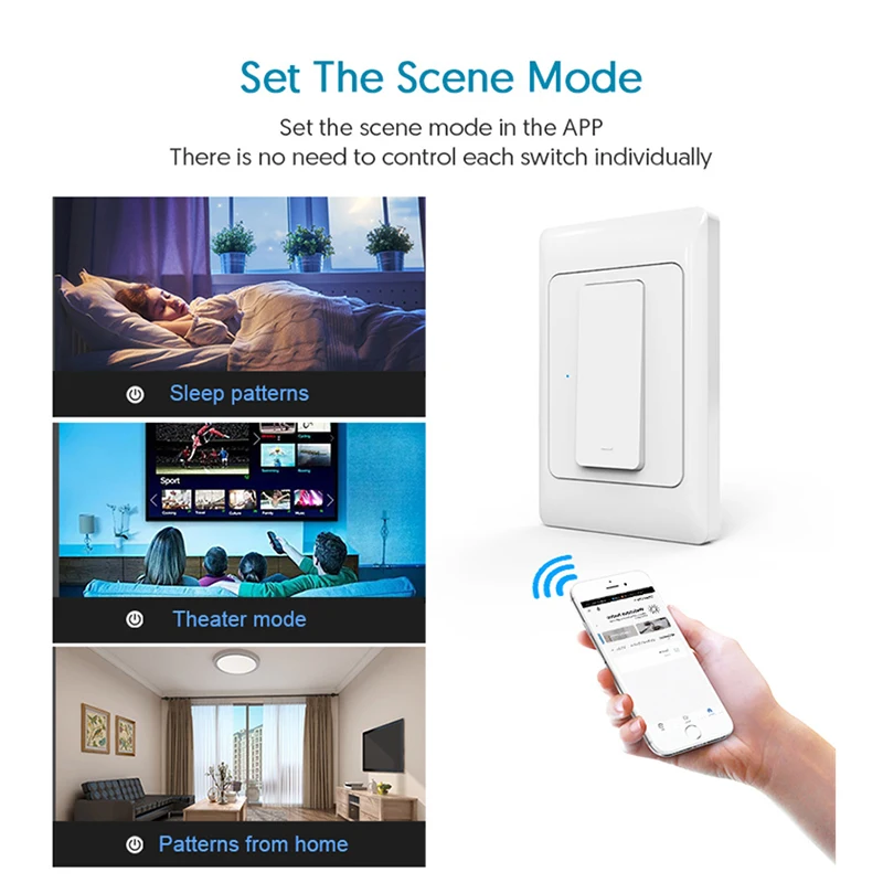 3 Way Tuya WiFi Smart Light Switch AU KR Smart Button Wireless Wall Switches Neutral Wire Required Voice via Alexa Google Home