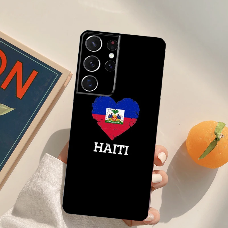 Funda con bandera de Haiti para Samsung Galaxy, S21, S22, S23 Ultra, S8, S9, S10, Note 10 Plus, Note 20 Ultra, S20 FE