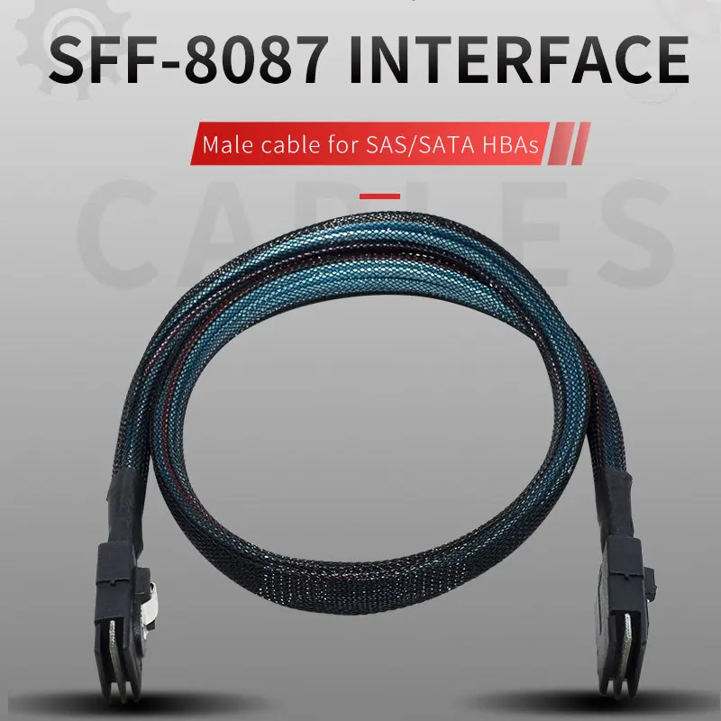 SAS SATA كابل Mini-SAS SFF-8087 إلى SFF-8087 كابل صغير SAS SFF8087 36P 7P كابل 12Gbps 50/60/70/80/1 سنتيمتر بيانات القرص الصلب