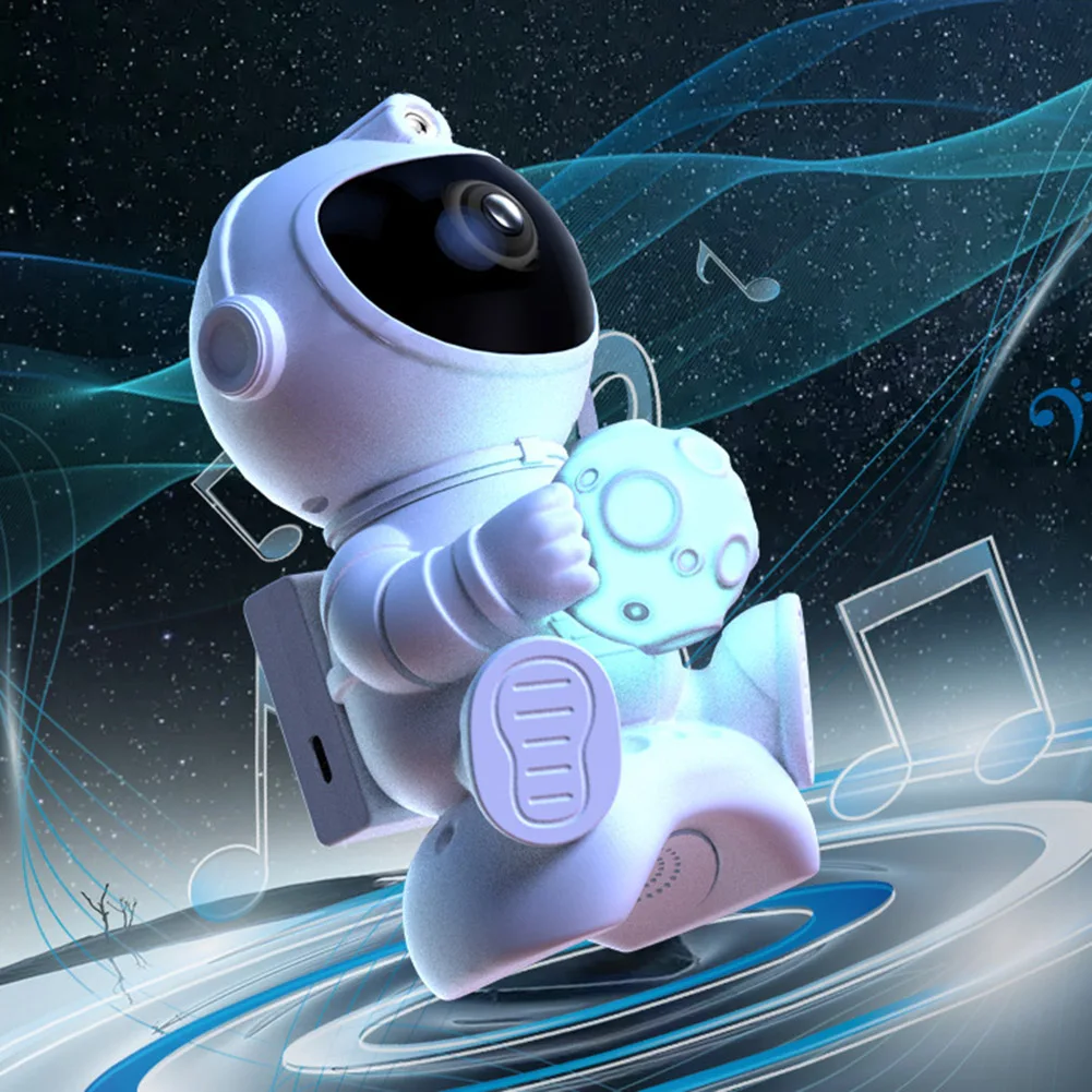 Spaceman-Projecteur de Plafond Étoilé, Lampe de Projection, 3 Couleurs de Lumière, Compatible Bluetooth avec Télécommande, Cadeaux pour Enfants