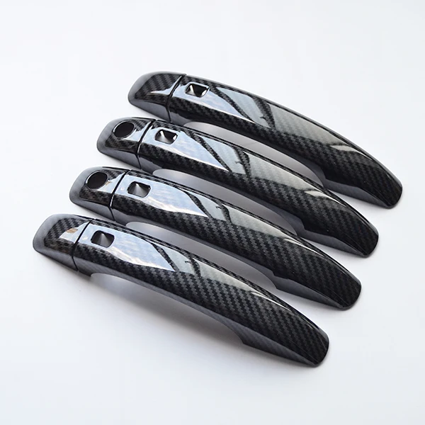 Carbon Fiber Printed Car Door Handle Cover Bowl Sticker Moulding Trim for Audi A4 A4L 2009 2010 2011 2012 2013 2014 2015 2016