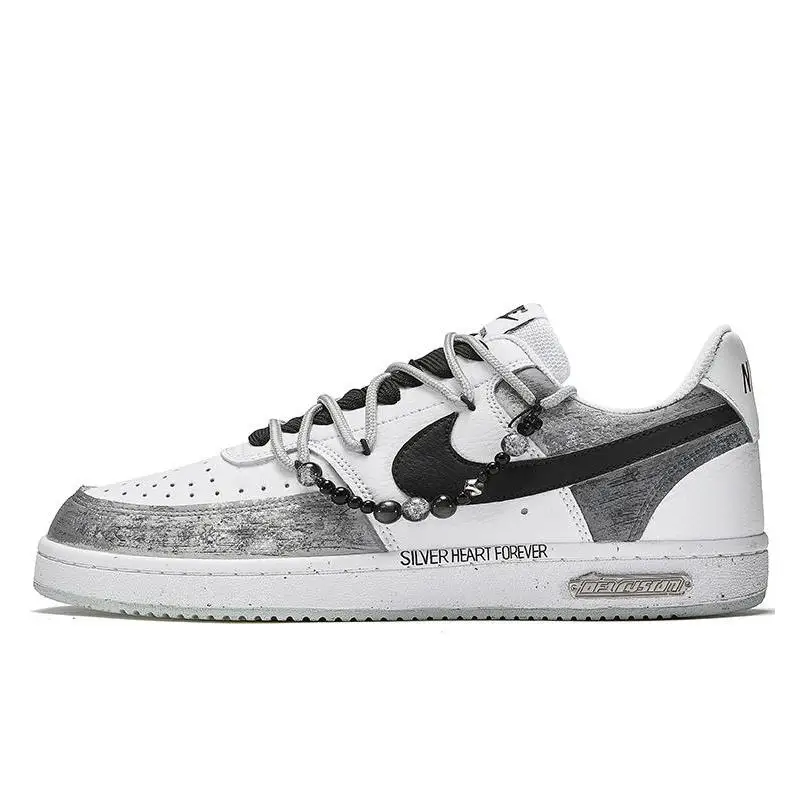 【Customize】Nike Court Vision 1 Skateboarding Shoes Men Low-top Black/white/gray Sneakers shoes DH2987-110