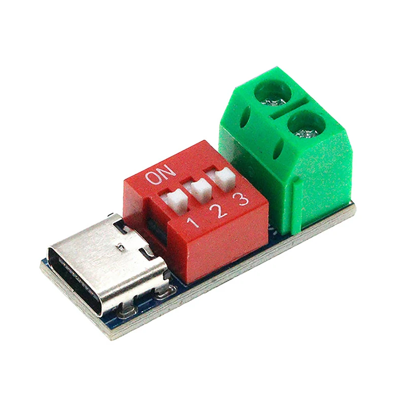 USB Type-C 5-20V PD Quick Charge Test Board; Modular 100W Power Supplier with Adjustable Voltage Connector