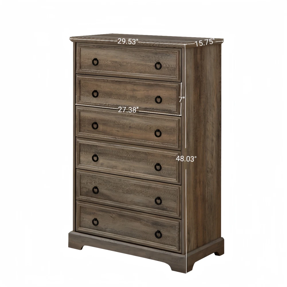 Dressers & Chests of Dresser, Dresser ห้องนอนพร้อมอุปกรณ์ป้องกันการโค่นล้ม6ลิ้นชักสถานียืนฟรีสำหรับห้องครัวห้องนั่งเล่น