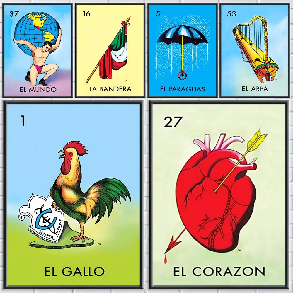 

Mexican B-Bingo Lottery Poster Holiday Gifts Designed For Home Restaurant Office Space Corridor Wall Art